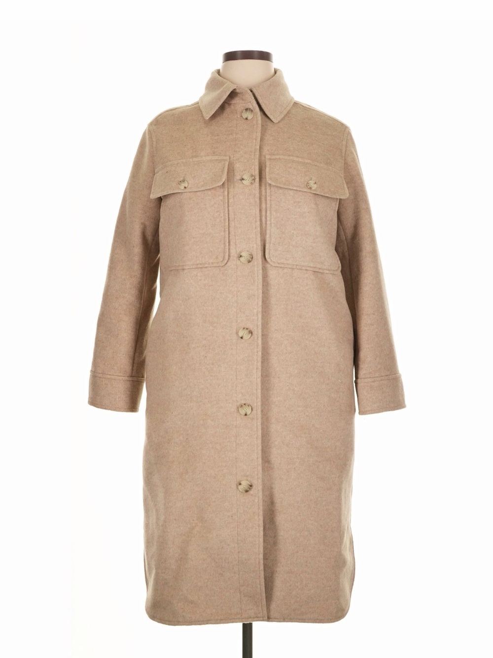Hugo Boss Beige Long Button-Front Trench Coat